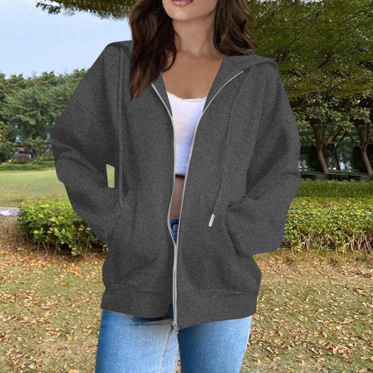 

Casual Long Sleeve Solid Color Hooded Sweatshirt Tops for Women Fashion XXL