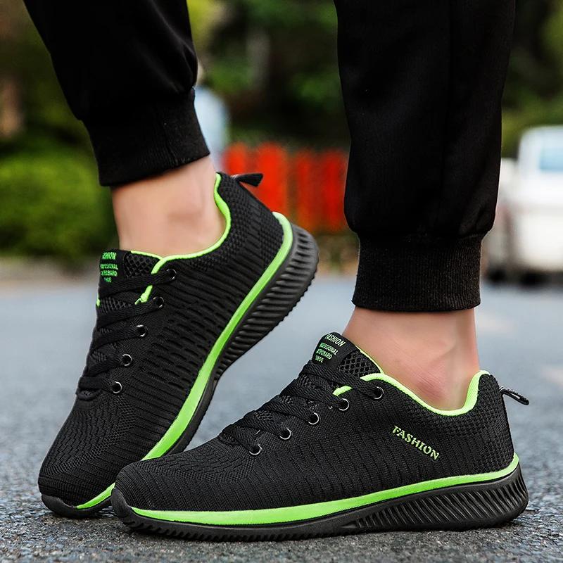 2025 Men Running Walking Knit Shoes Fashion Casual Men Sneakers Breathable Sport Athletic Gym Lightweight Running Shoes