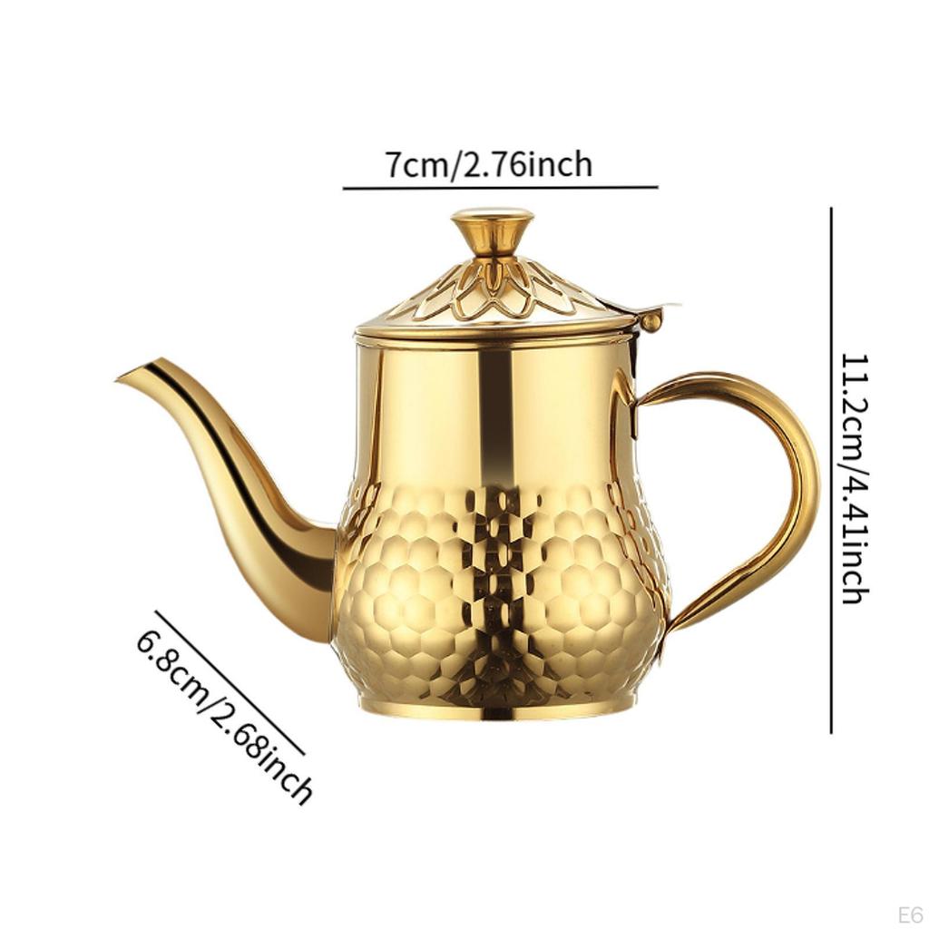 Stainless Steel Oil Strainer Storage Pot Jug Long Spout Leakproof Non Slip with Handle Mesh