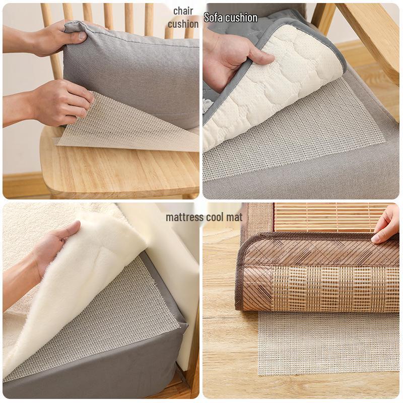 PVC Non-Slip Breathable Mat: Anti-Slip Bed Sheet & Quilt Protector, Cool Tatami Style, Customizable & Thin.