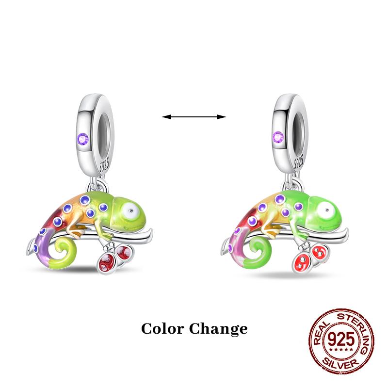 New 100% Copper Flower Chameleon Change Color Charms Beads Fit Pandachbracelets Diy Jewelry New Year'S Gift