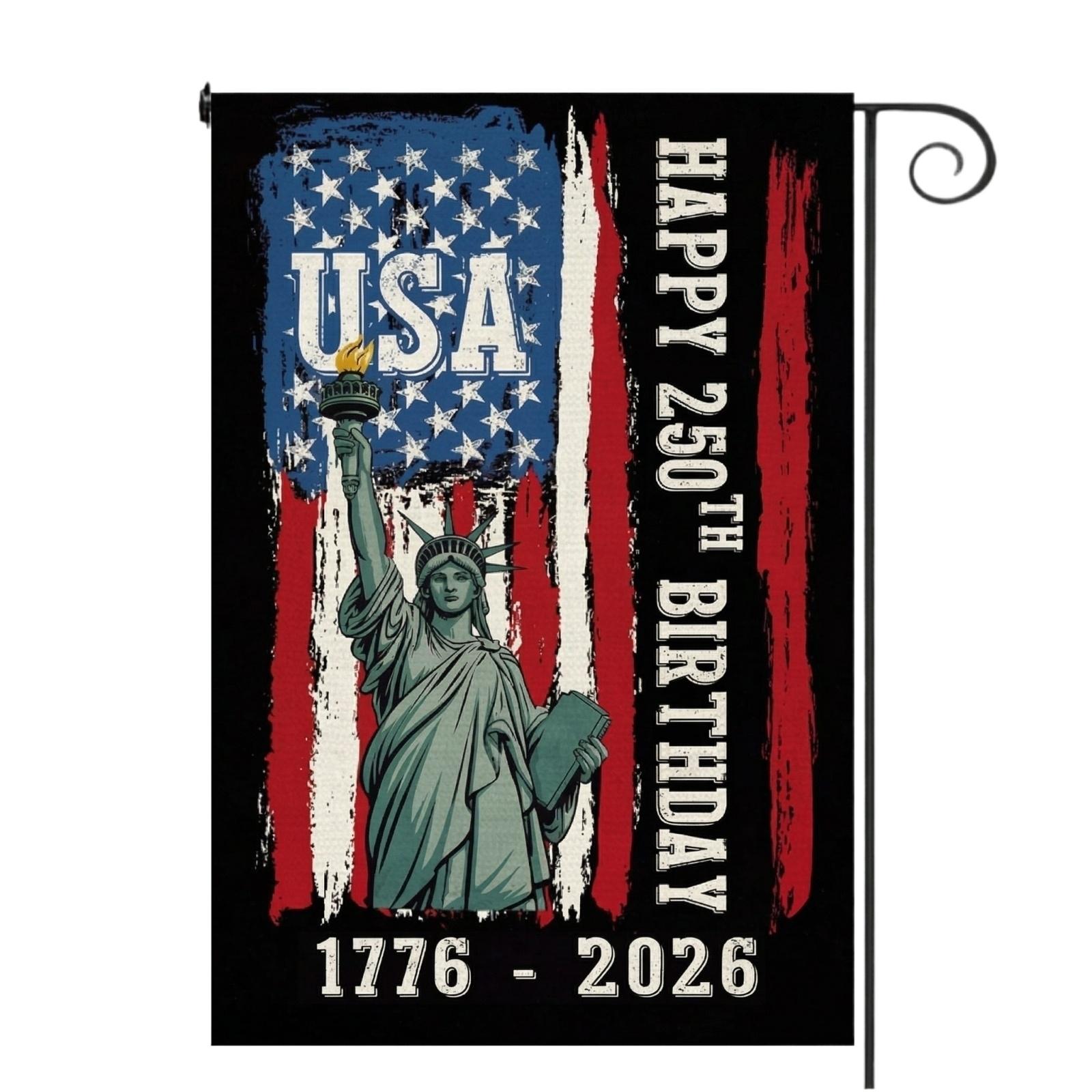 

The People 1776-2026 Flag Memorial Day Patriotic 0th Birthday 0 Years United States Indoor Garden Decoration (0 YEARS) One Size