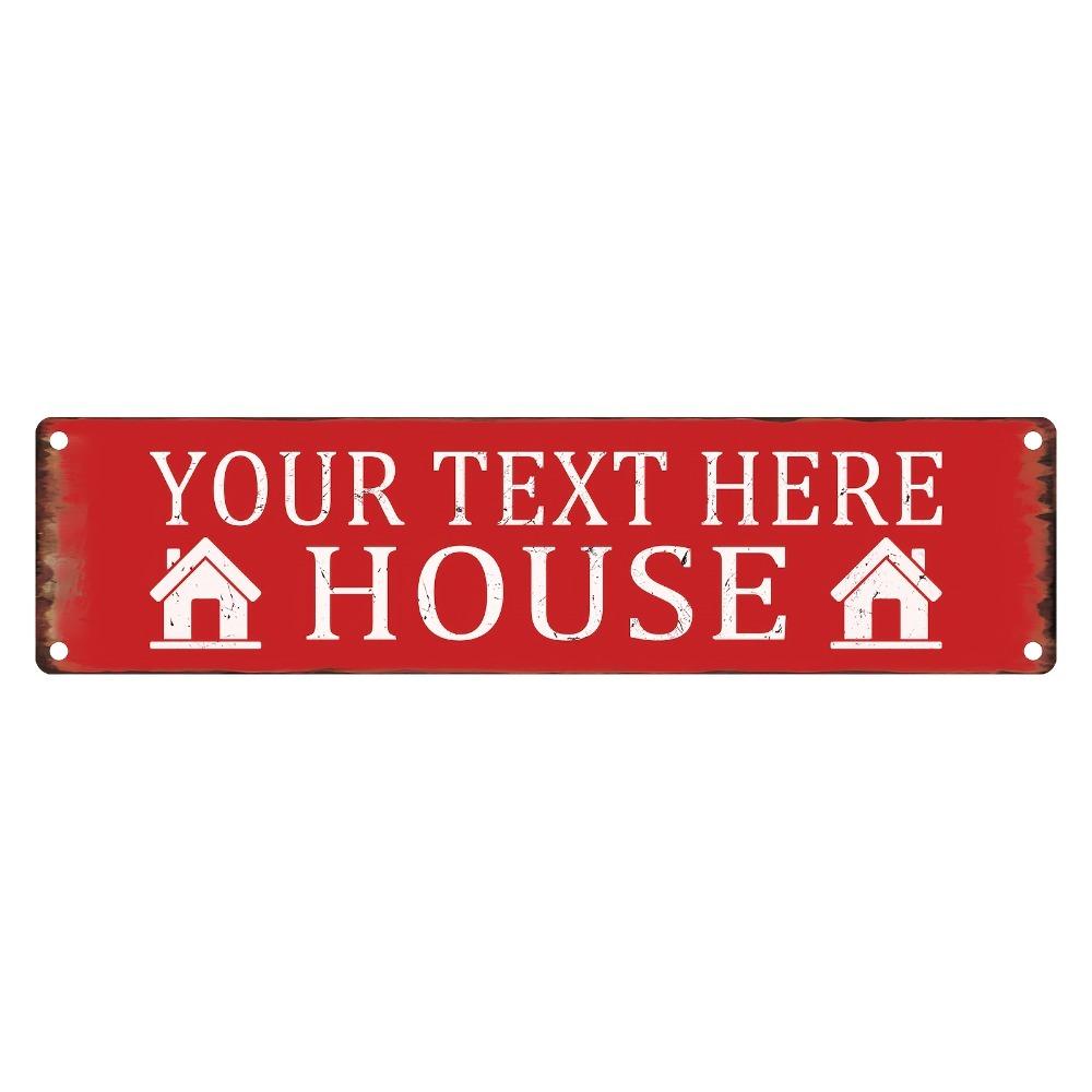 Custom Metal Tin Sign 16x4 Inch Vintage Family Name Plate Retro Aluminum Wall Decor Personalized Home Street Door Plaque