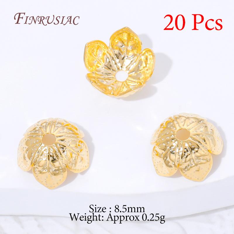 Multiple Styles 18K Gold Plated Beads Caps For Jewelry Making,Brass Flowers Caps For Bracelets DIY Accessories,Tassel End Cap