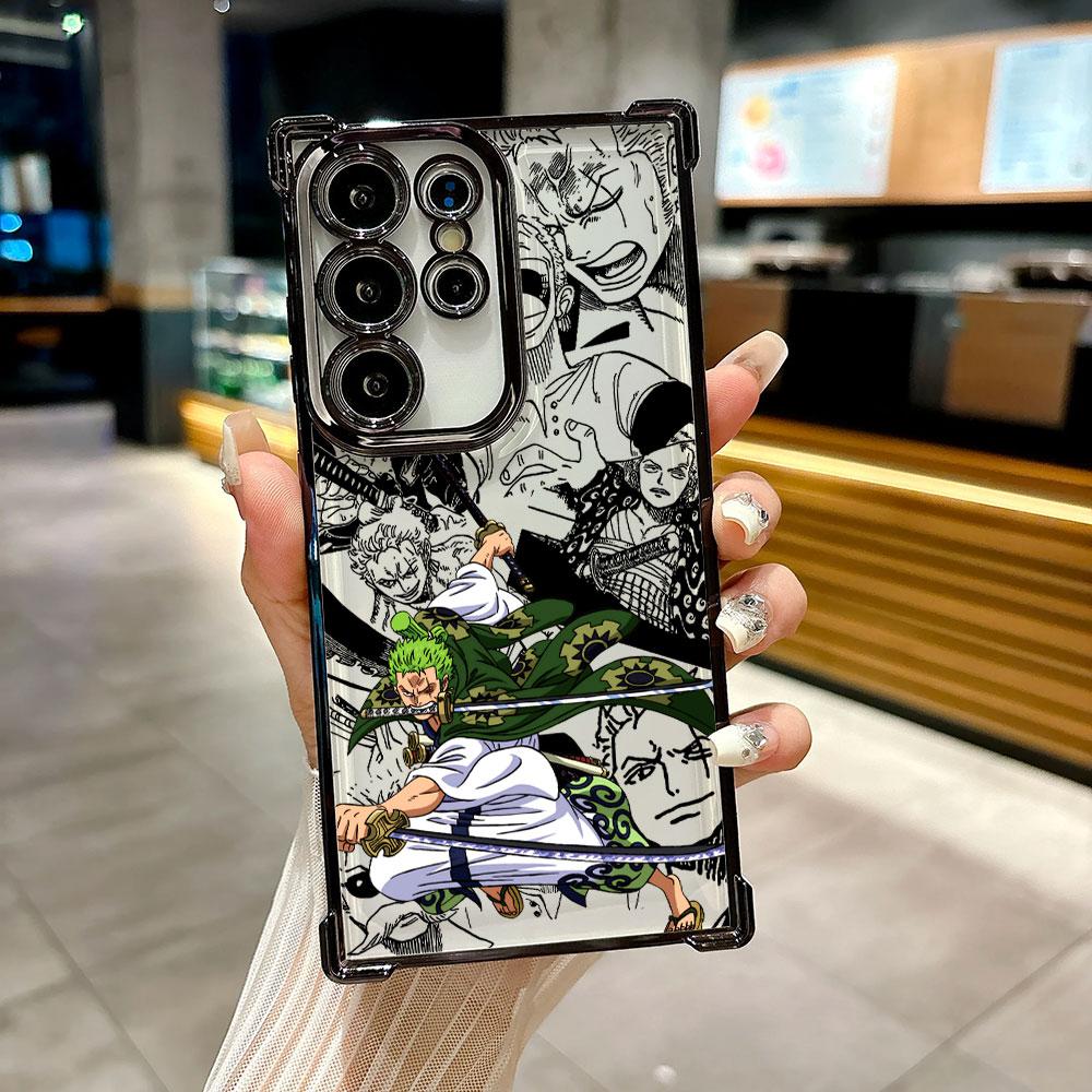 Ones P-Piece Zoro Anime Coque For Galaxy S26Ultra Phone Case For Samsung S26 S25 S24 S23 S21 Ultra S20 FE S25 Plus 5G Soft Cover