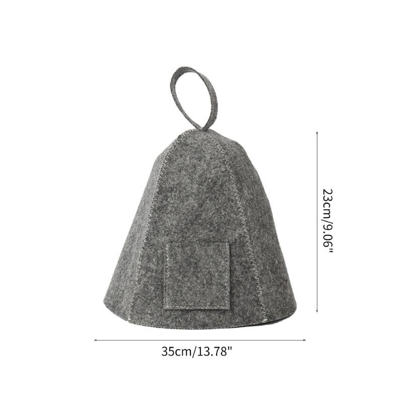 Wool Felt Sauna Set Bath Hat Shower Cap Men Women Protective Hair Cover Bathroom