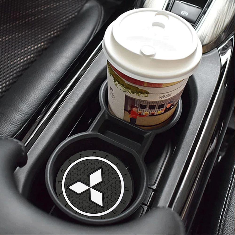 Porte-gobelet d'intérieur de voiture Tapis antidérapant Sous-verres Pour Mitsubishi Lancer Outlander Pajero ASX EX L200 Colt Accessoires Auto