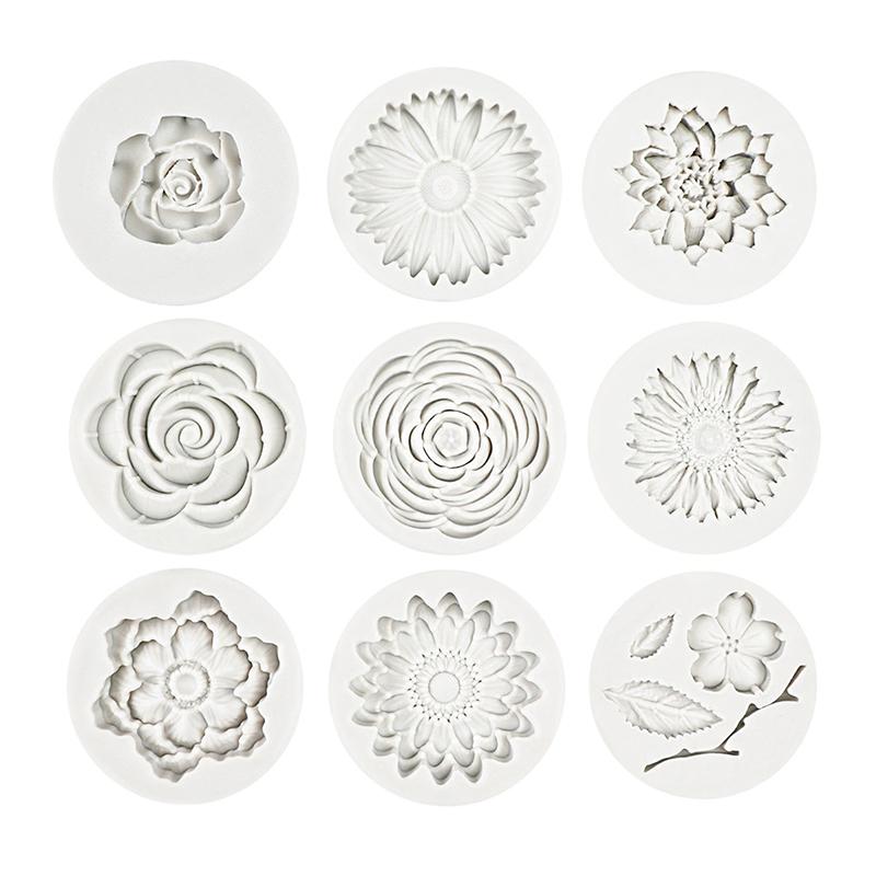 Fondant Cake Silicone Mold Rose Peach Blossom Flower Baking Chocolate Decorative Mould 15-71