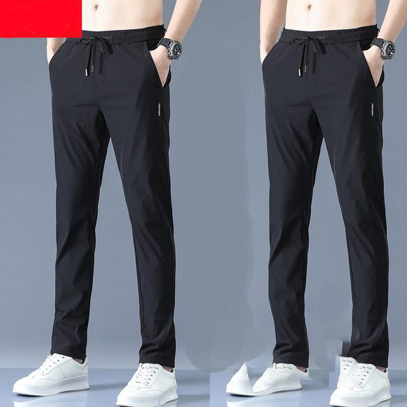 Pánské sportovní běžecké kalhoty joggery rovné aktivní tepláky cvičení jogging pruhované kalhoty s kapsami volný střih