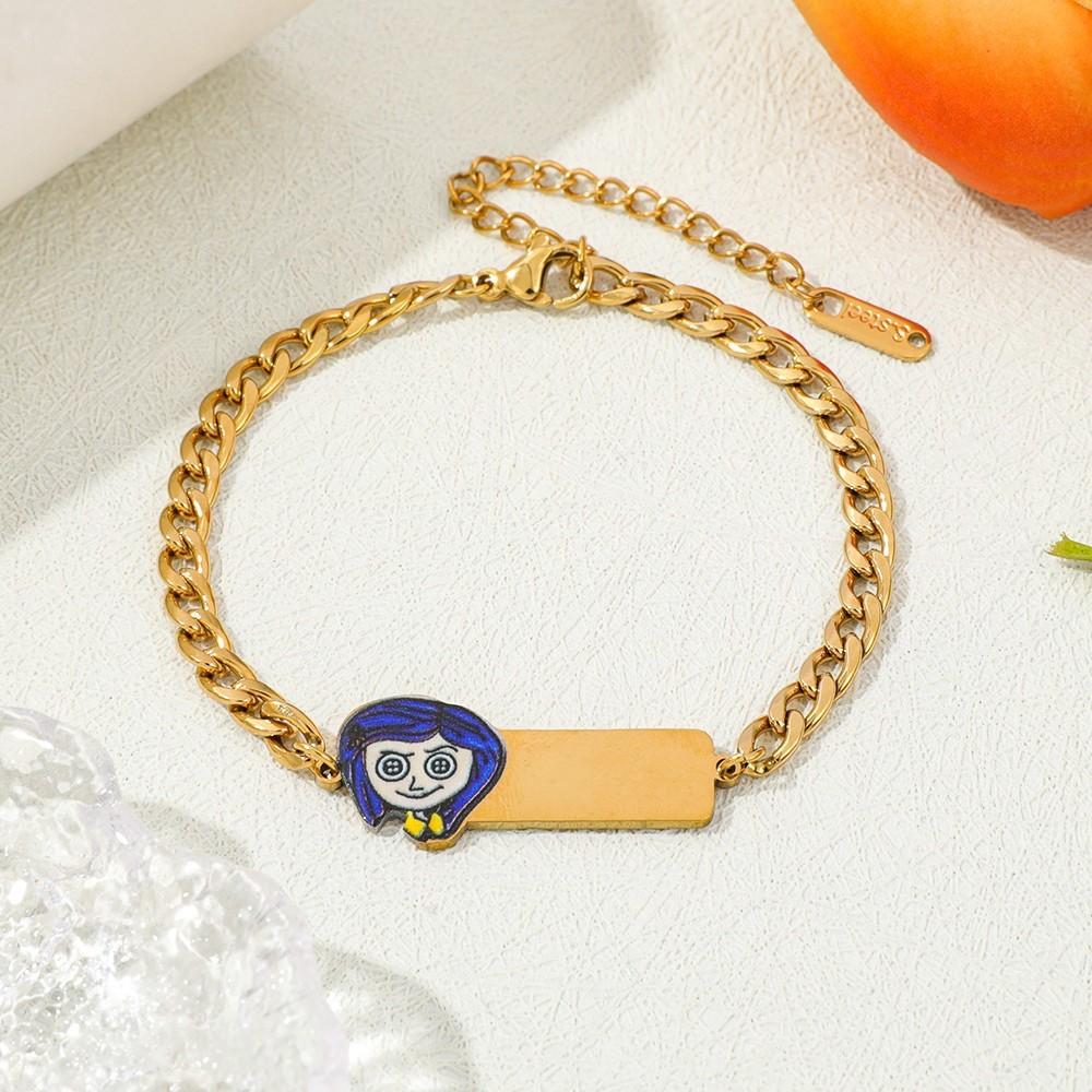 Stitch Hand Chain For Children With Creative Heart Shape Design And Electroplated Zinc Alloy Material