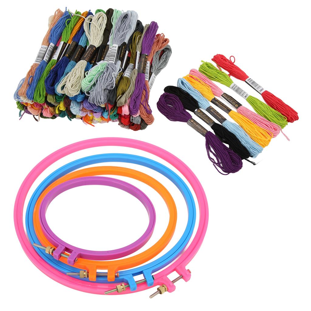 Embroidery Kit Round Plastic Silk Embroidery Circle Sheds Embroidery Thread DIY Embroidery Tools
