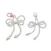 Y2K Crystal Beaded Bowknot Charm Pendant Hanging Decoration for Keys Bag Purse