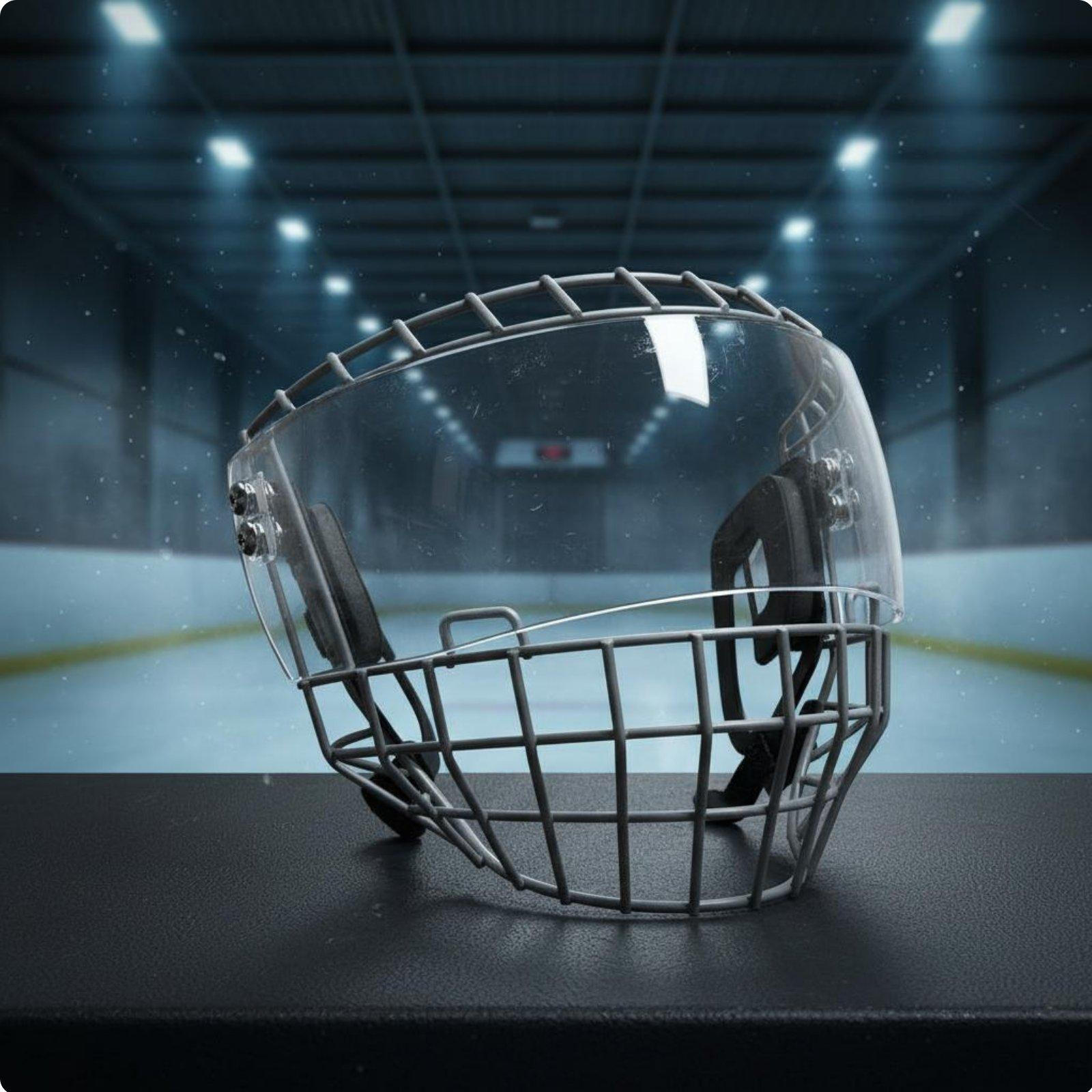 Wire Cage Face Guard Impact Resistant Helmet Visor Combo Wide Vision Ice Hockey for