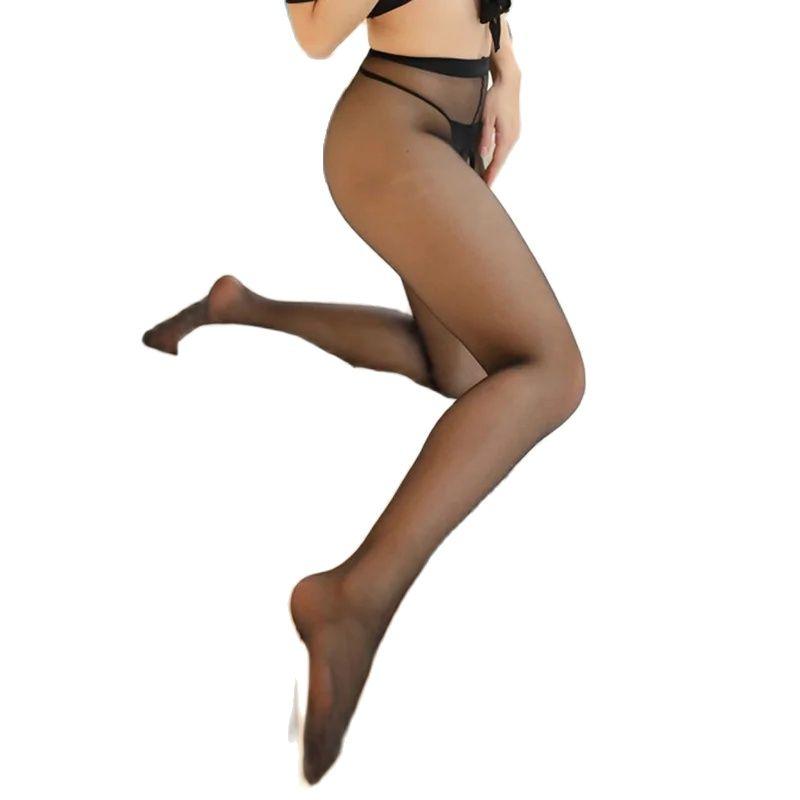 NEW Women  See Through Crotchless Pantyhose Ultrathin Transparent Open Crotch Tights Medias 1 Line Crotch Invisible Stockings