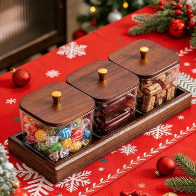 Divided Serving Tray with Lid Compact Reusable Dustproof Practical Dried Fruit Plate Candy Dish for