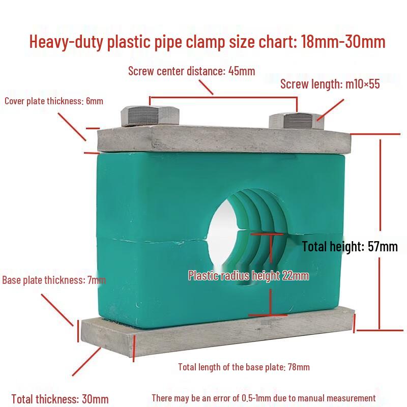 XMSJ Heavy-Duty Plastic Pipe Clamps 25mm Outer Diameter