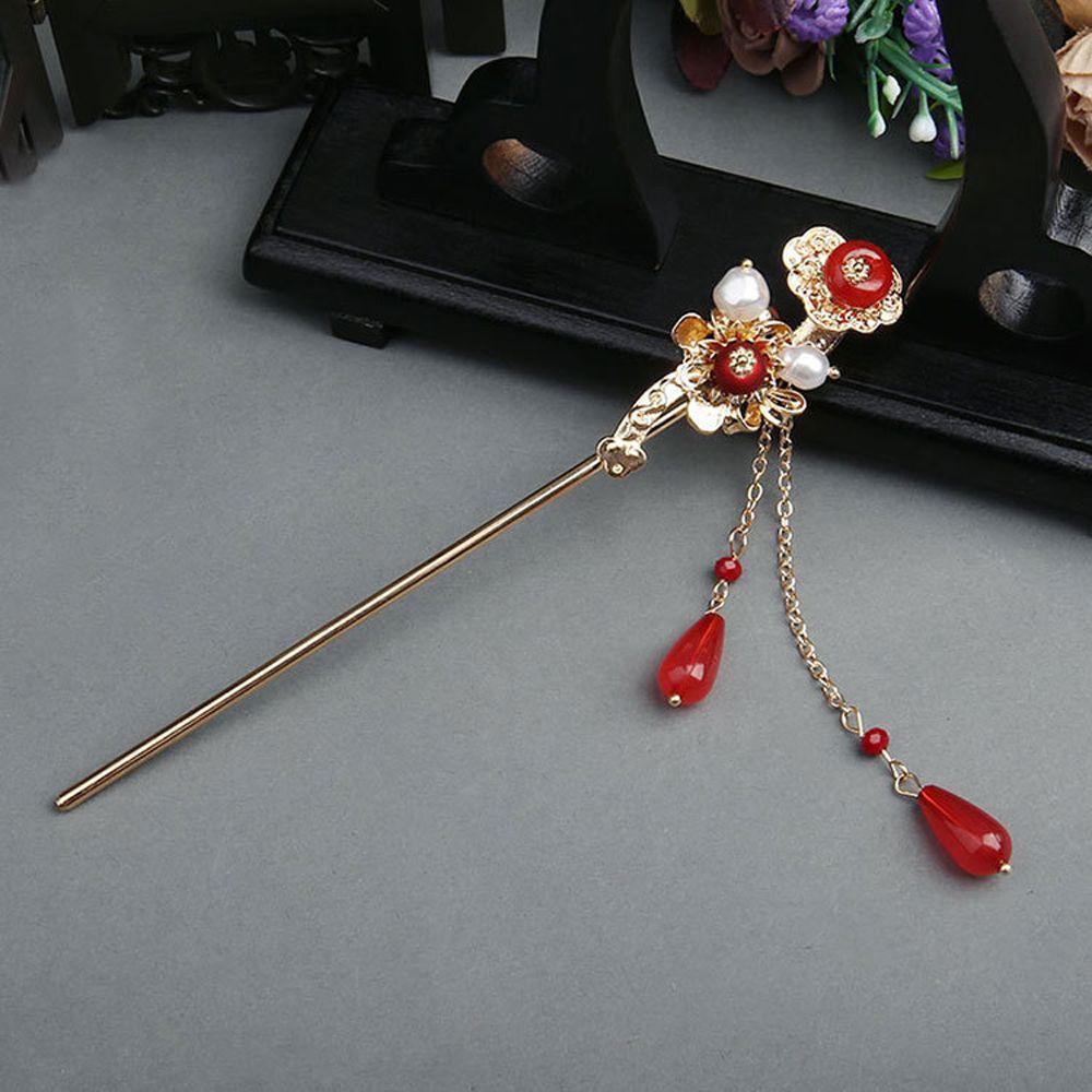Hair Clip Beaded Bridal Chinese Hair Fork Women Hair Sticks Wedding Headdress Korean Hanfu Hairpins