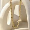 French Retro Colorful Tourmaline Beaded Gold-Plated Necklace
