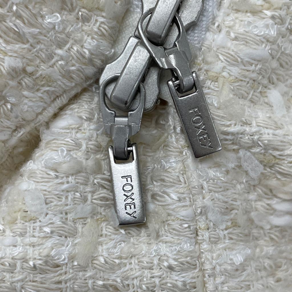 FOXEY White 40544 Tweet Dress Miss Edinburgh 3/4 Sleeve Coat Coat 38 whiteUsed