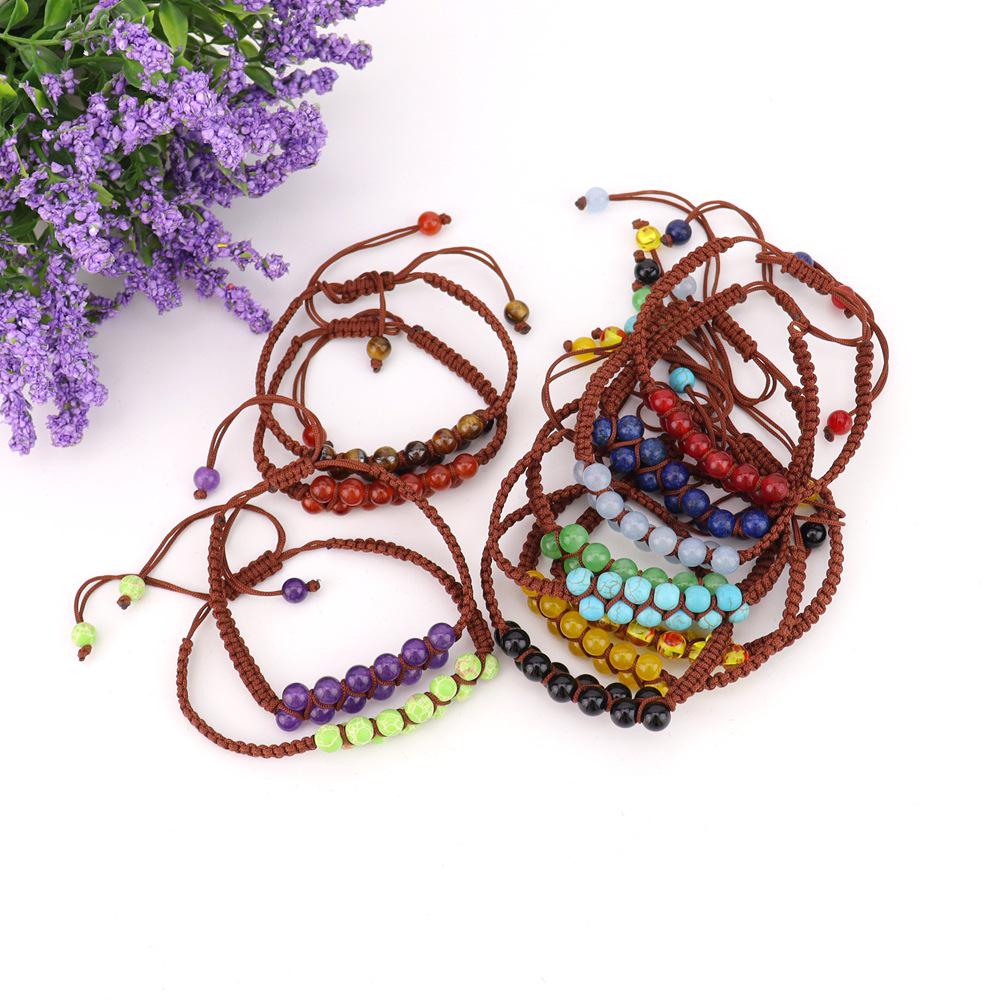 Bohemian Handwoven Double Row Crystal Stone Bracelet B102