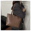 Large Capacity Faux Leather Tote Bag for Women Minimalist Casual Commute Shoulder Handbag