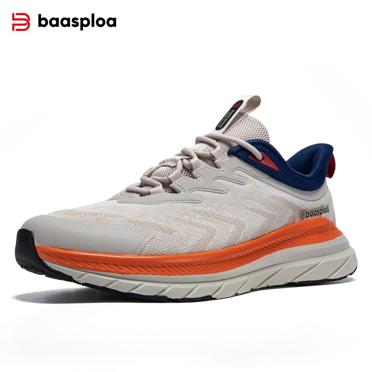 

Чоловічі кросівки Baasploa. Легке дихаюче спортивне взуття. Чоловічі нові модні сітчасті повсякденні кросівки. Чоловіче комфортне нековзке спортивне взуття на відкритому повітрі для чоловіків. 44 слонова кістка