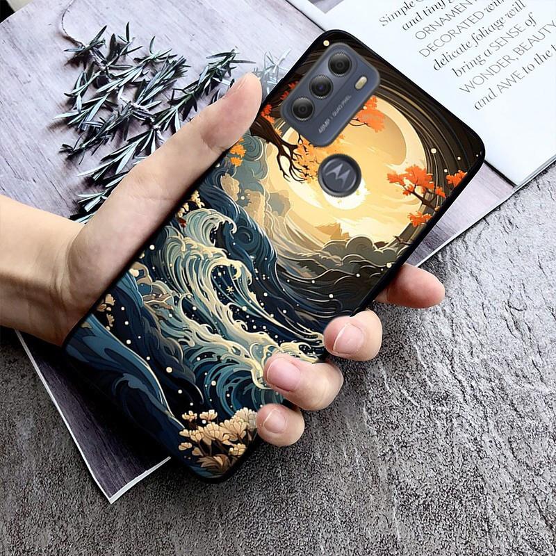 Great Wave Of Kanagawa Art Case For Motorola G84 G22 G32 G34 G52 G10 G20 G30 G60 G60S G13 G50 G54 G62 G53 G72 G85 G24 Power