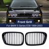 2PCS Front Bumper Kidney Grille Glossy Black Single Line One Slat  For BMW 5 Series E39 M5 1999-2004 Car Styling Racing Grill