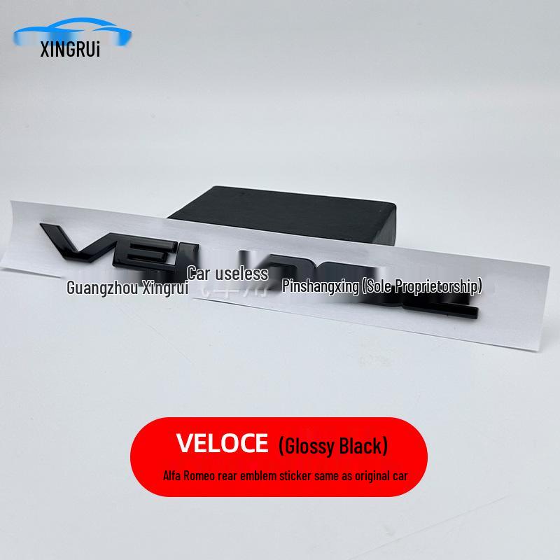Emblema Posteriore Veloce Alfa Romeo Adesivo Carrozzeria in ABS per Parafango