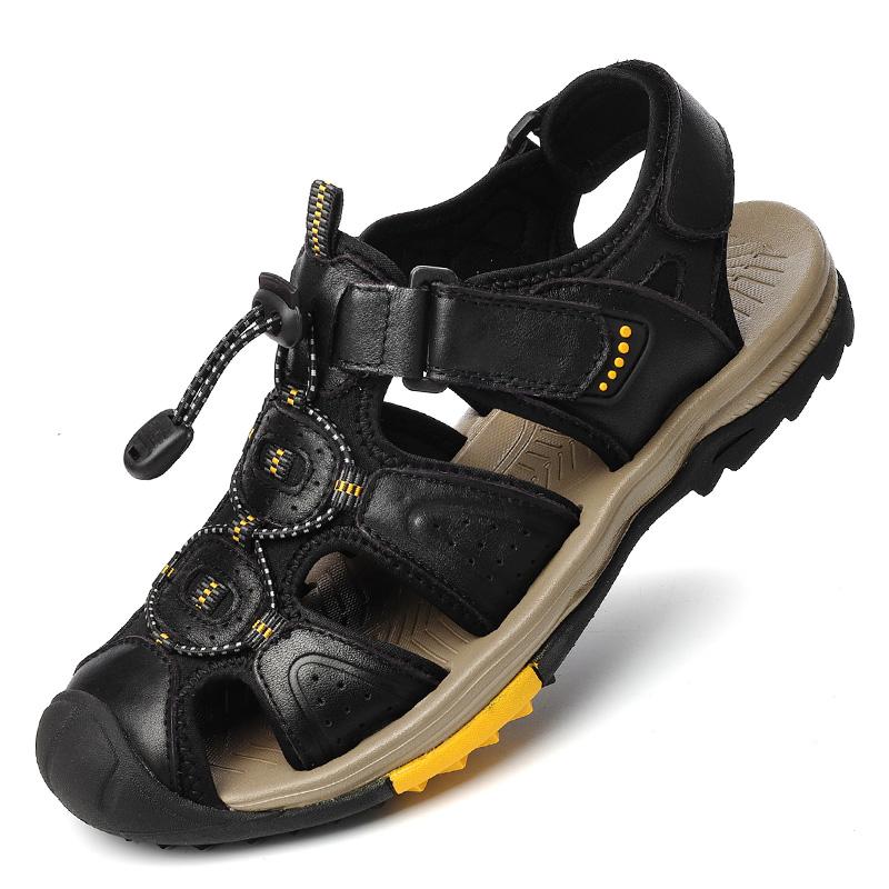 Fashion Brand Summer Men's Sandals Genuine Leather Beach Roman Sandals New Comfortable Men Outdoor Sneakers Plus Size Summer Men Shoes