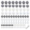 100 Piece Christmas Ornament Set 3 4 6 Cm White Grey