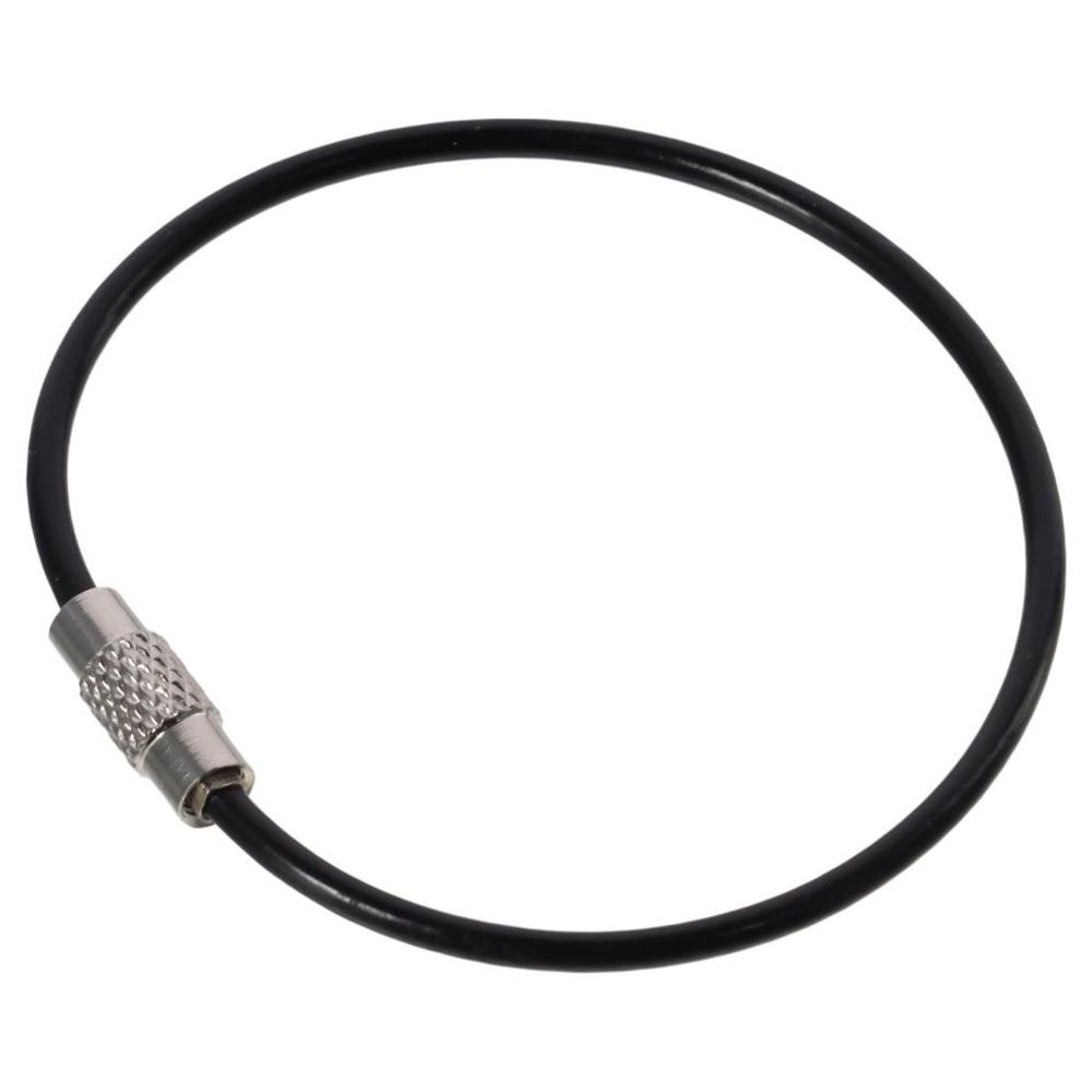 1/25Pcs 2mm Key Ring Loop Black Metal Wire Keychains Large Wire Keychain Cable  Keys and ID Tag