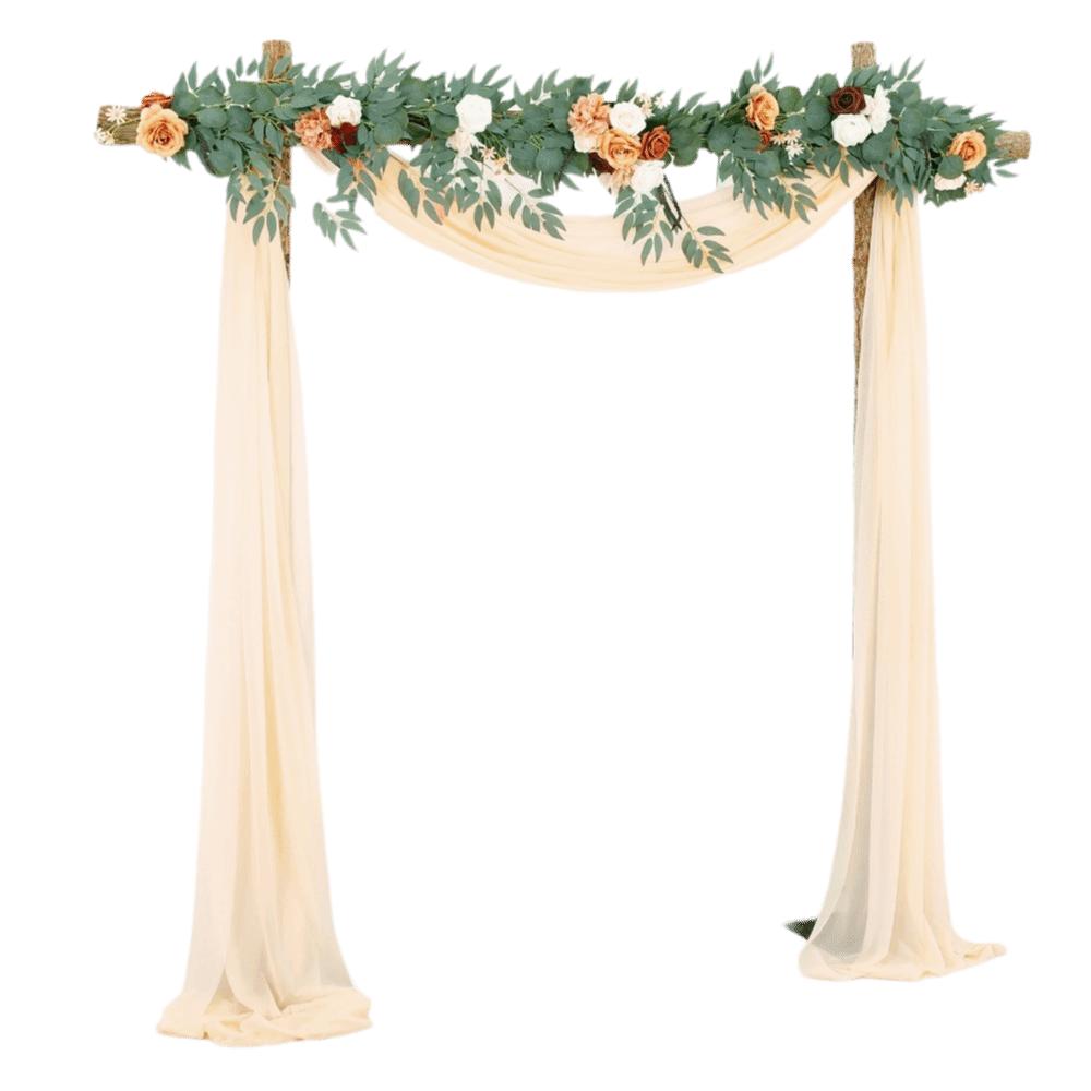 2 Panels Stretch Yarn Wedding Arch Drapes 29.53 X 236.22 In Ceremony Hanging Cloth  Birthday Party
