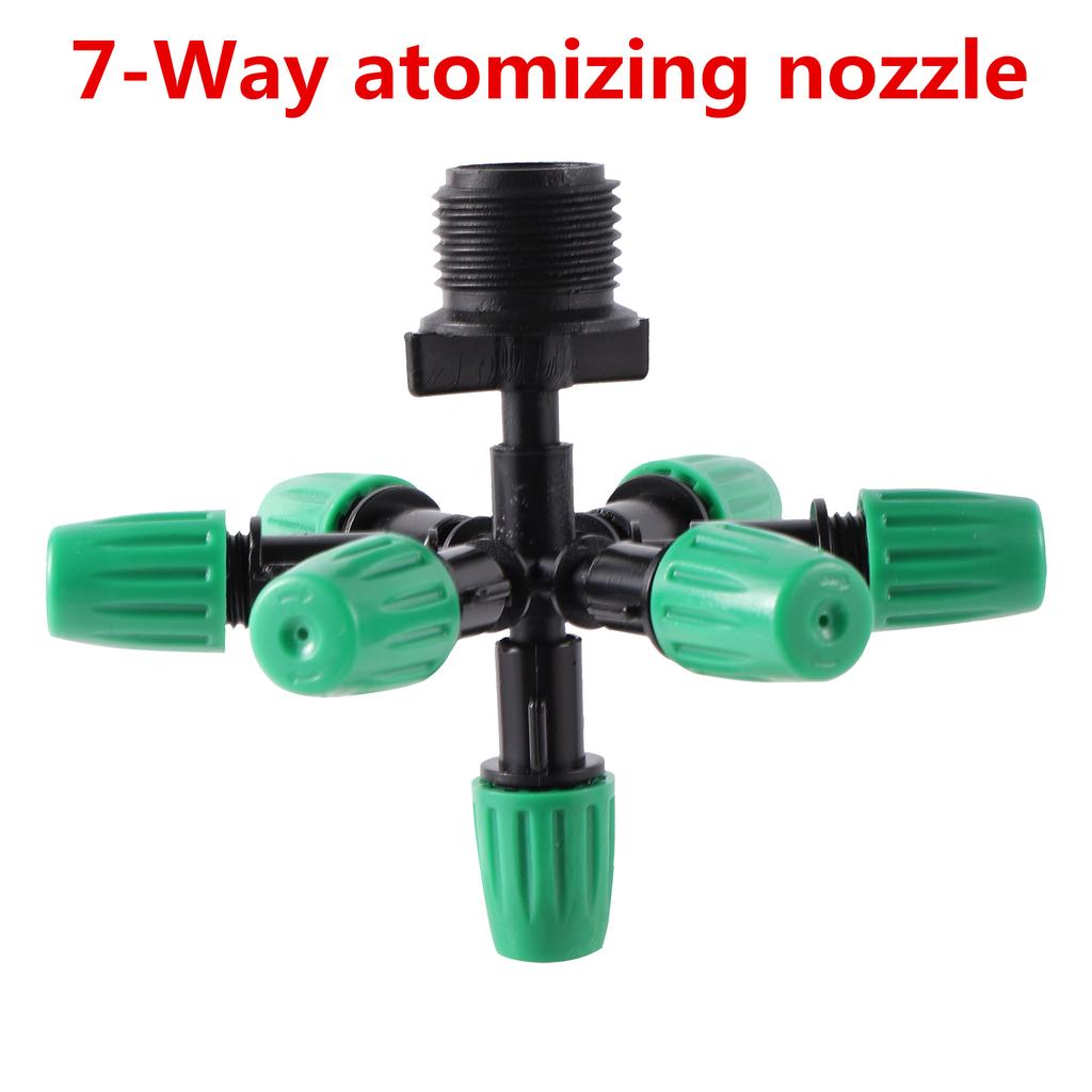 Misting Atomizing Sprayer Garden Irrigation Misting System Watering Supplies 4/5/6/7Way Fogger Nozzle with 1/2" Thread Connector