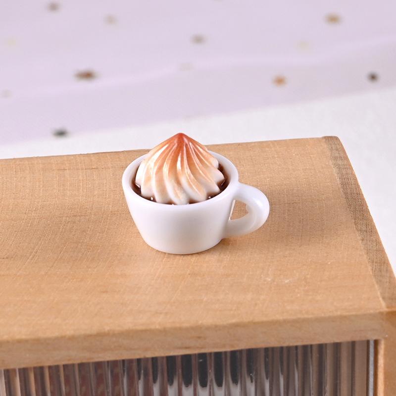 1Set 1:12 Dollhouse Miniature Cake Coffee Fork Tray Food Model Kitchen Decor Toy For Doll House Accessories Toy