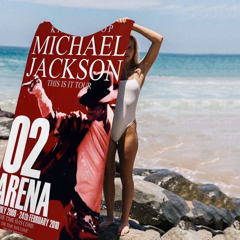 Famoso Cantante M-Michael J-Jackson Asciugamano da Spiaggia in Microfibra Assorbente Asciugatura Rapida Morbido per Yoga Nuoto Resort Arrampicata