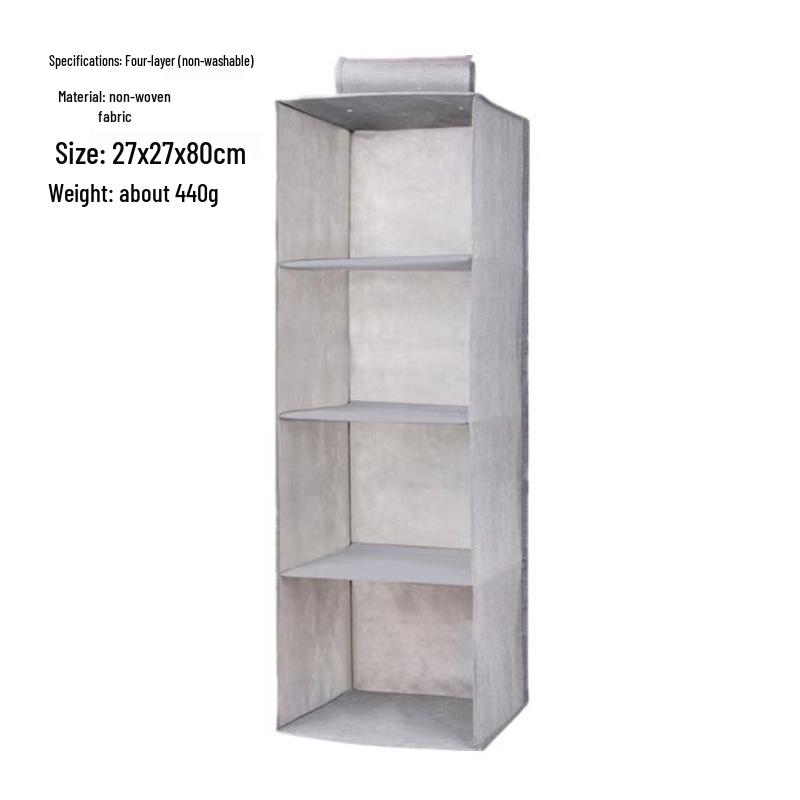 Multi-layer Hanging Wardrobe Organizer, Non-woven Folding Fabric Storage Bags for Clothes and Sundries