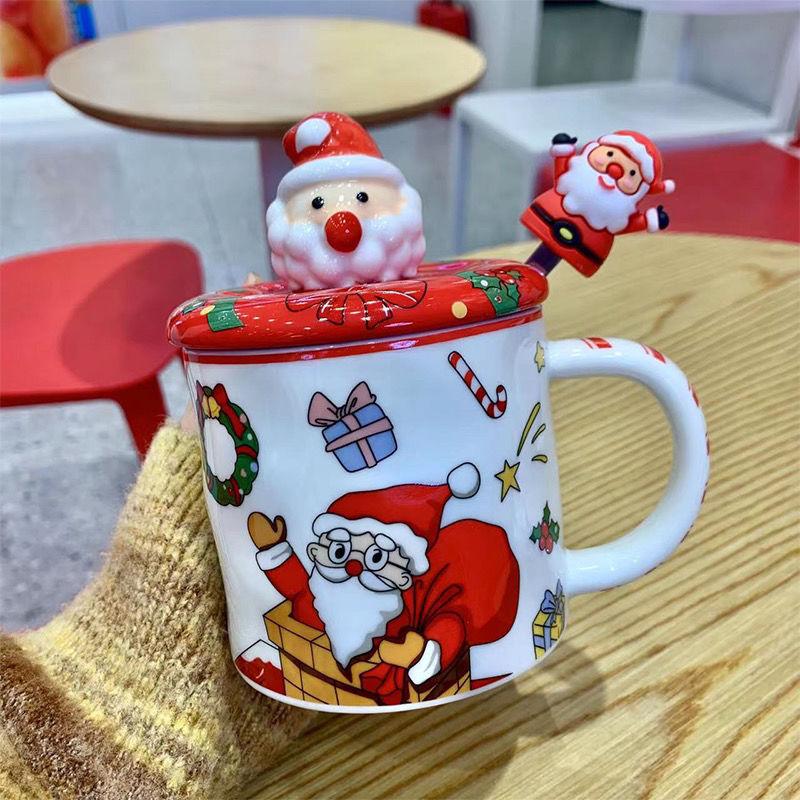 

Творческая мультяшная чашка Санта-Клауса Керамические кофейные чашки Рождественский праздничный подарок Расписанная вручную чашка для воды Сувенирная кружка Посуда для питья 301-400ml
