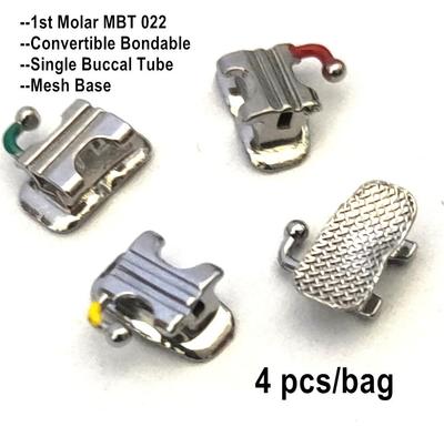 Naujas dantų ortodontinis žandikaulio vamzdelis, viengubas Sgl vamzdelis, 1-asis krūminis MBT 0,022 kabrioletas, konv., tinklelio, pagrindo odontologo ortopedinės medžiagos