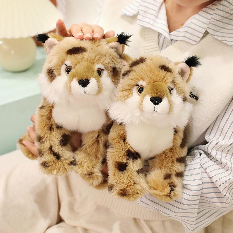 Cute Simulation Lynx Doll Plush Toy Zoo Lynx Doll Boys Accompany Soothing Doll