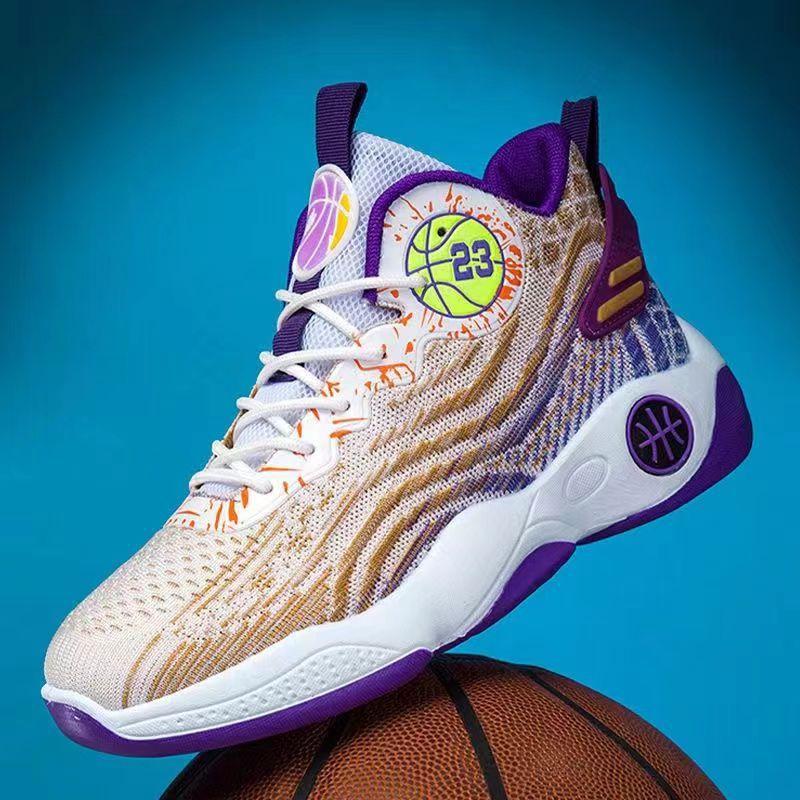 High-top mesh breathable actual basketball shoes, young men's non-slip and wear-resistant outdoor sports shoes