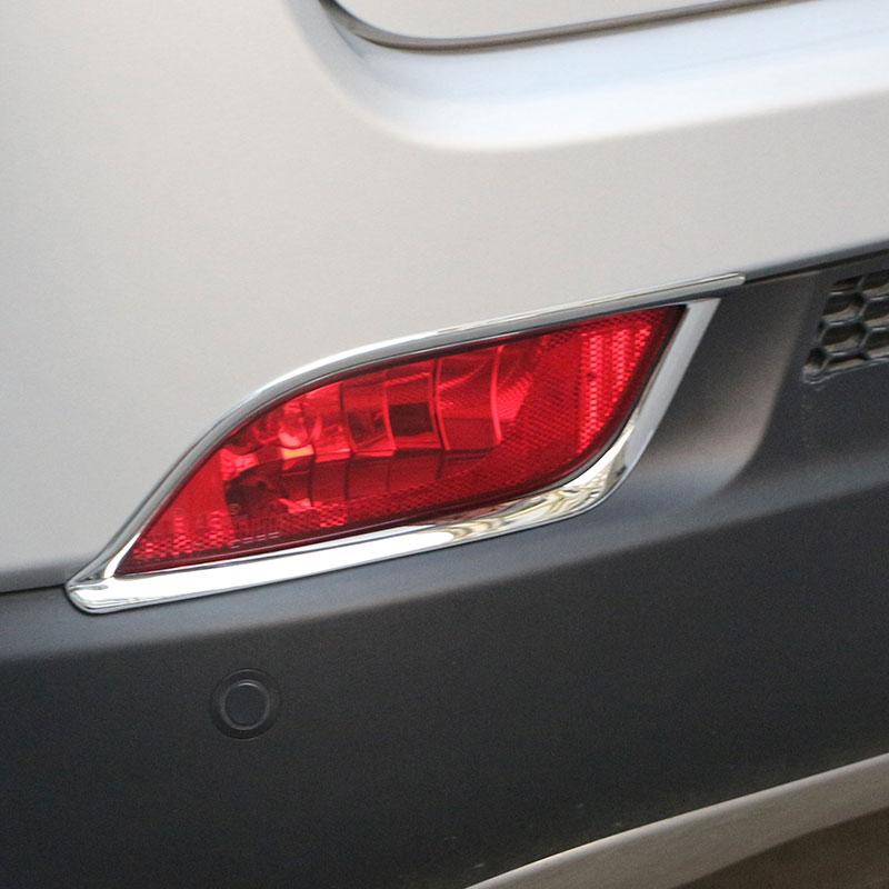 For Jeep Compass 2017 2018 2019 ABS Chrome Rear Bumper Reflector Fog Light Lamp Cover Sticker 2pcs