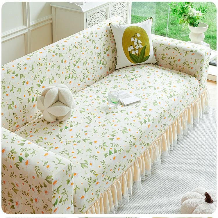 Summer Ice Silk Sofa Cover All Inclusive Universal Cover New Skirt Protective Cover Anti Cat Scratch Lazy Blanket 90-140cm)