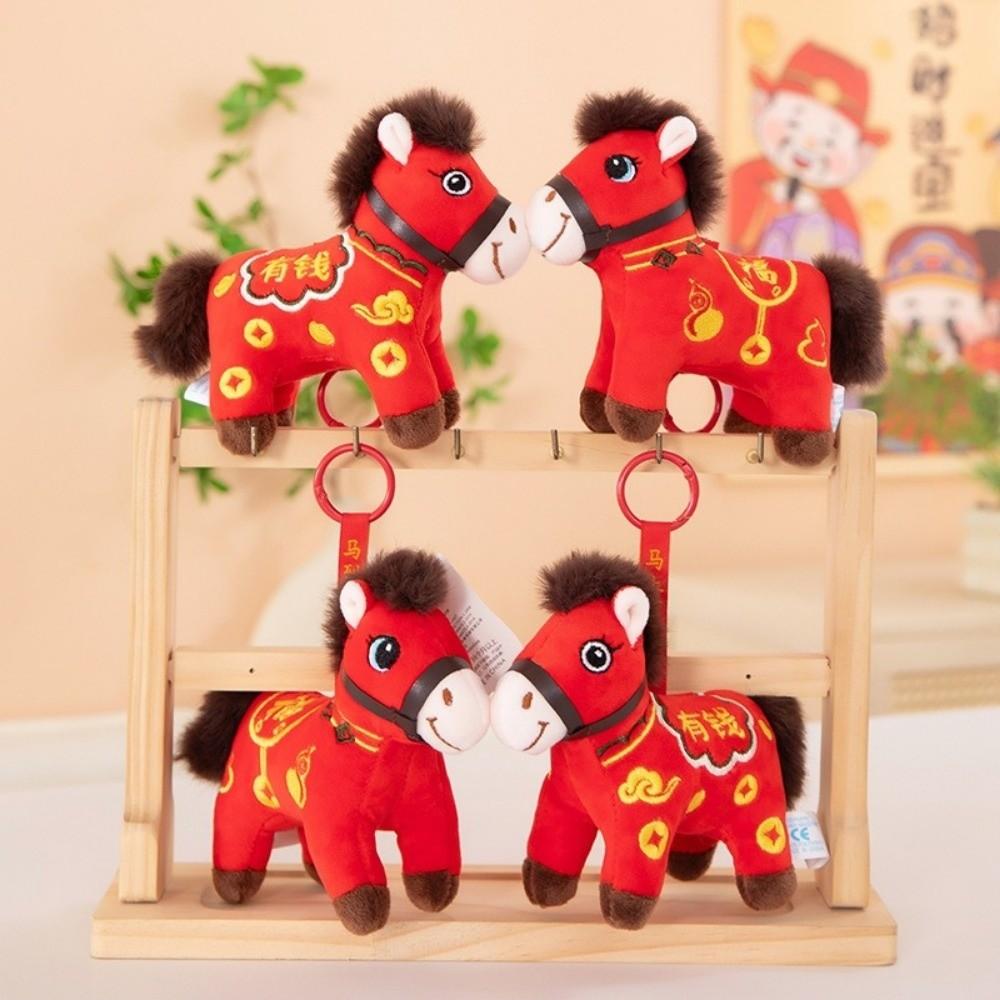Plush Materia Horse Doll Pendant Lucky Horse Zodiac Pony Figurine Plush Horse Keychain  Bag Pendant