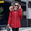 2026 Winter Women's Mid-Length Thickened Slim Fit Fur Collar Cotton Jacket