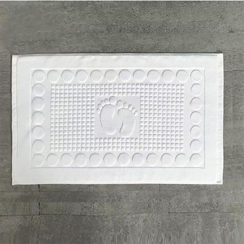 

Thickened Non-Slip Cotton Bath Mat with Logo, 50x80, Absorbent Yarn-Dyed Jacquard 300g