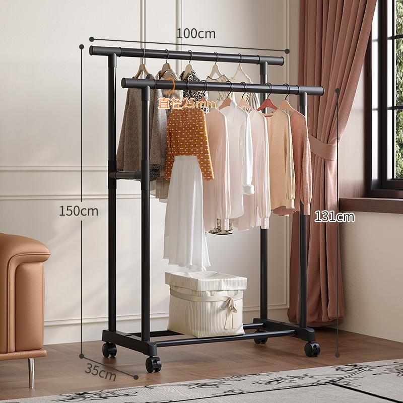 Multifunctional Floor Coat and Clothes Drying Rack for Bedroom, Balcony, or Dorm.