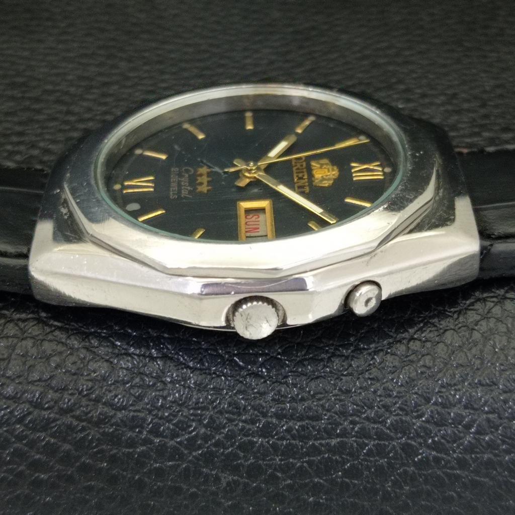 VINTAGE ORIENT CRYSTAL AUTOMATIC 46943 JAPAN MENS ORIGINAL DIAL WATCH A701896-5 R207-a701896