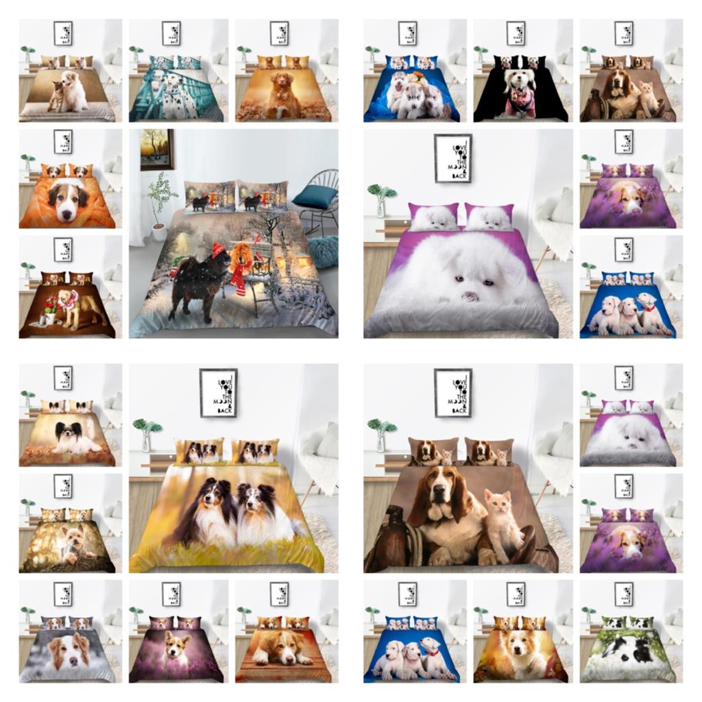 Bedding Set Cover Pets Print Duvet Cover Highend Comforter Cover Suit Polyester Bedding Single Size Bedding Dogs Quilt Cover
