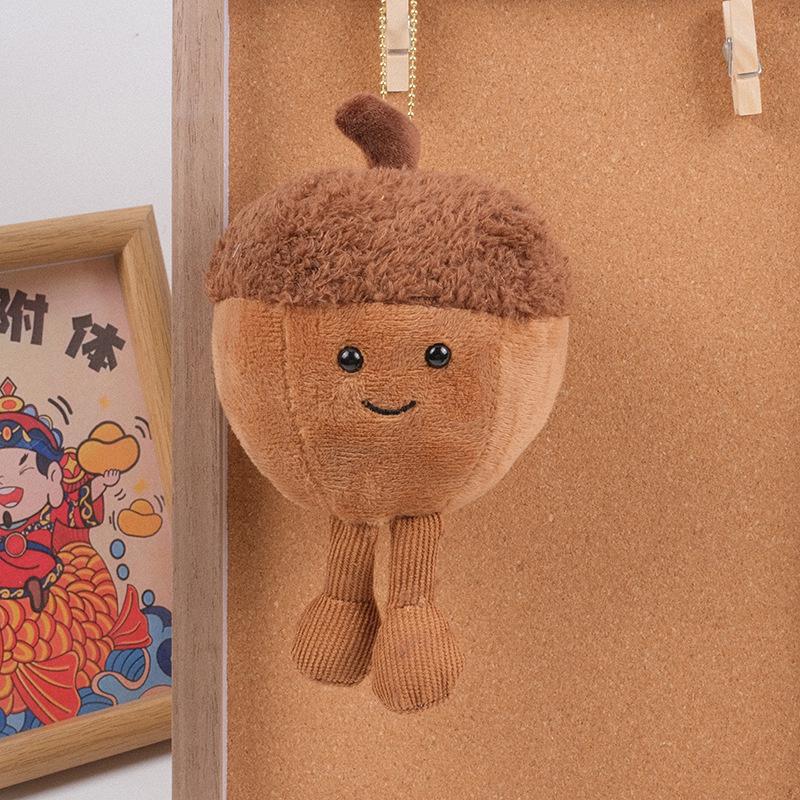 Roztomilá plyšová hračka žalud Kreslený přívěsek Měkká vycpaná panenka Přívěsek na klíče do auta Batoh taška Decor Kid Gift